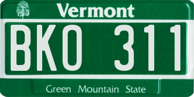 VT license plate BKO311