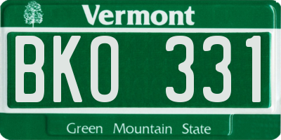 VT license plate BKO331