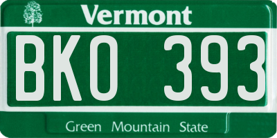 VT license plate BKO393