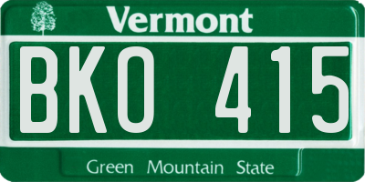 VT license plate BKO415