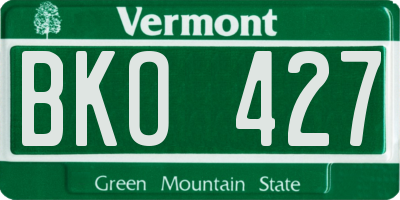 VT license plate BKO427