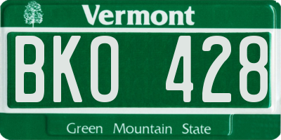 VT license plate BKO428