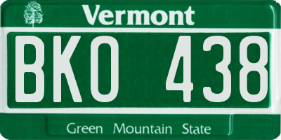 VT license plate BKO438
