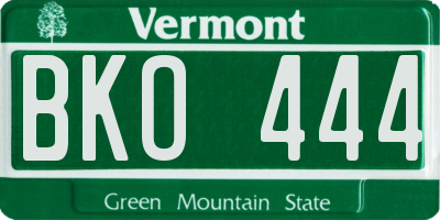 VT license plate BKO444