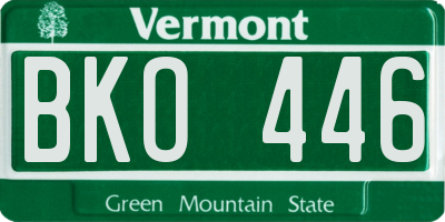 VT license plate BKO446