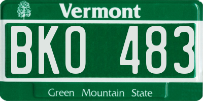 VT license plate BKO483
