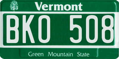 VT license plate BKO508