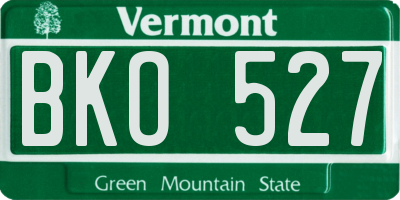 VT license plate BKO527