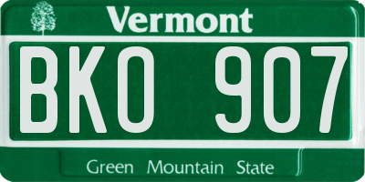 VT license plate BKO907