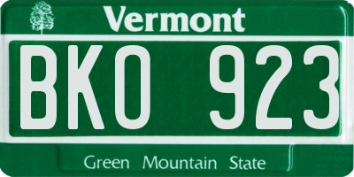 VT license plate BKO923