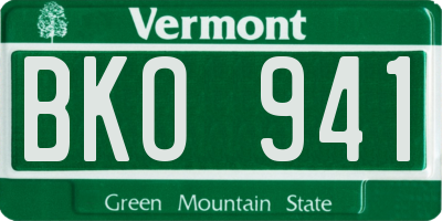 VT license plate BKO941