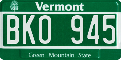 VT license plate BKO945