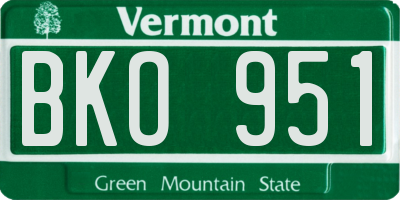 VT license plate BKO951
