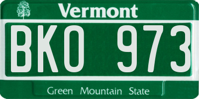 VT license plate BKO973