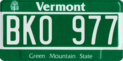 VT license plate BKO977