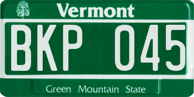 VT license plate BKP045