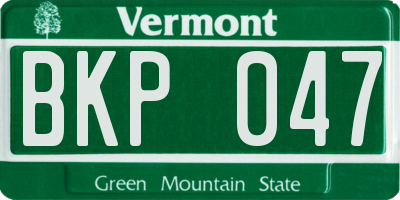 VT license plate BKP047