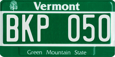 VT license plate BKP050