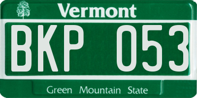 VT license plate BKP053