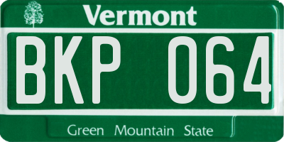 VT license plate BKP064