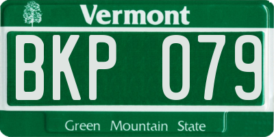 VT license plate BKP079