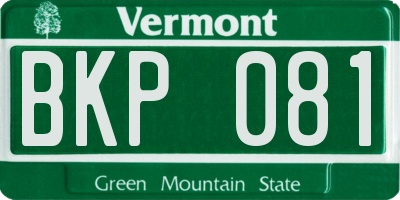 VT license plate BKP081