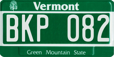 VT license plate BKP082