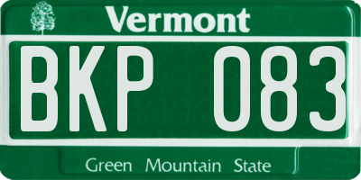 VT license plate BKP083