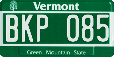 VT license plate BKP085