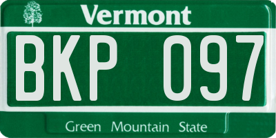 VT license plate BKP097