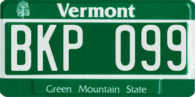 VT license plate BKP099