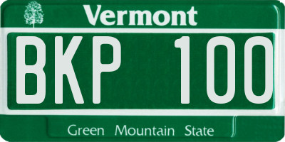 VT license plate BKP100