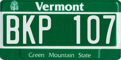 VT license plate BKP107