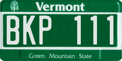 VT license plate BKP111