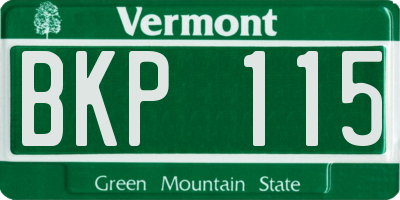 VT license plate BKP115