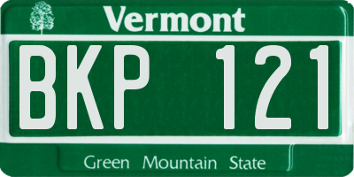 VT license plate BKP121