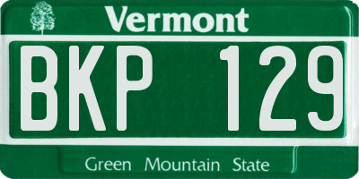 VT license plate BKP129