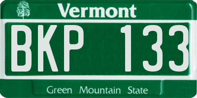 VT license plate BKP133