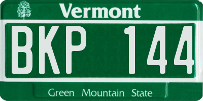 VT license plate BKP144