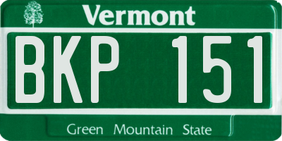 VT license plate BKP151