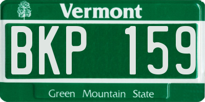 VT license plate BKP159