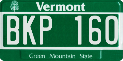 VT license plate BKP160