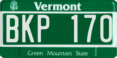 VT license plate BKP170