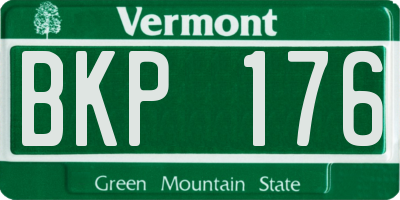 VT license plate BKP176