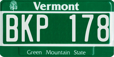 VT license plate BKP178