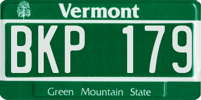 VT license plate BKP179