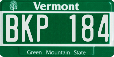 VT license plate BKP184