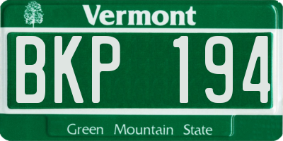VT license plate BKP194