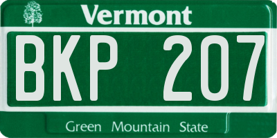 VT license plate BKP207