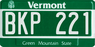 VT license plate BKP221